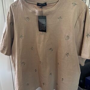 Name brand tan shirt LV